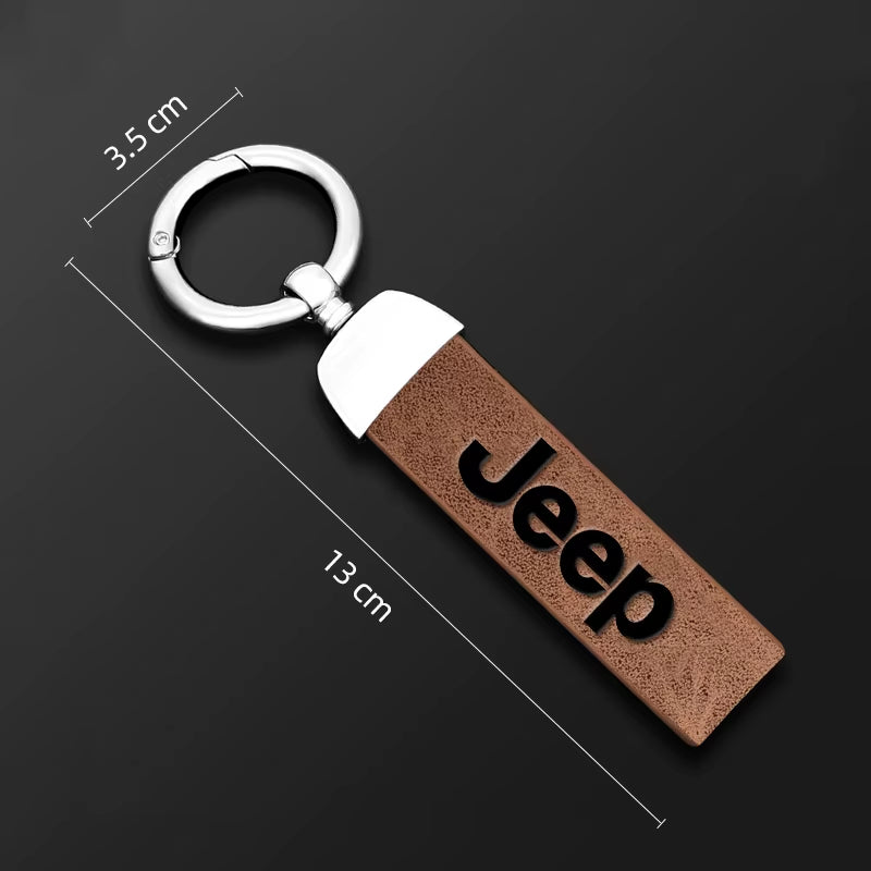 Porte-clés  de voiture en cuir Jeep