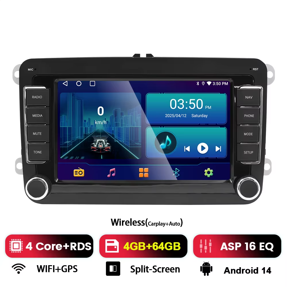 Android 13 Carplay Android Auto VW Passat MK5 MK6 Jetta Golf Tiguan