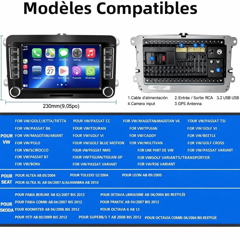 Android 13 Carplay Android Auto VW Passat MK5 MK6 Jetta Golf Tiguan