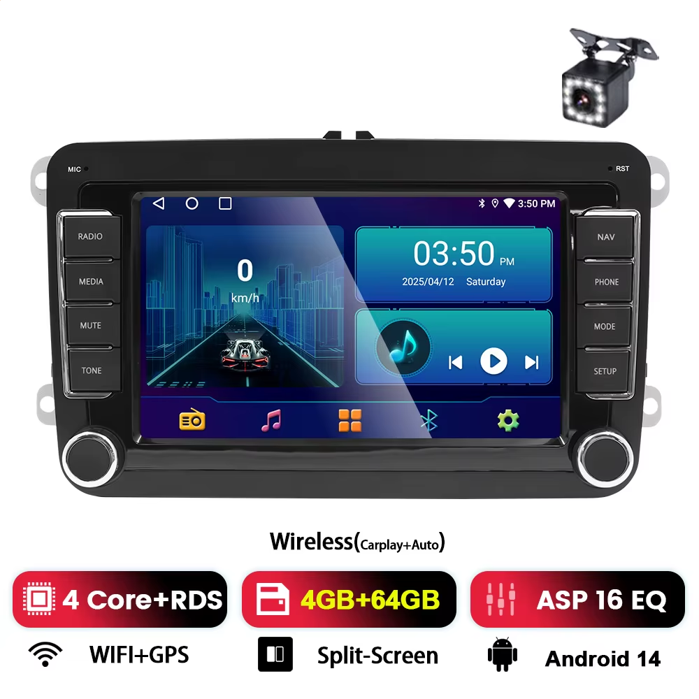 Android 13 Carplay Android Auto VW Passat MK5 MK6 Jetta Golf Tiguan