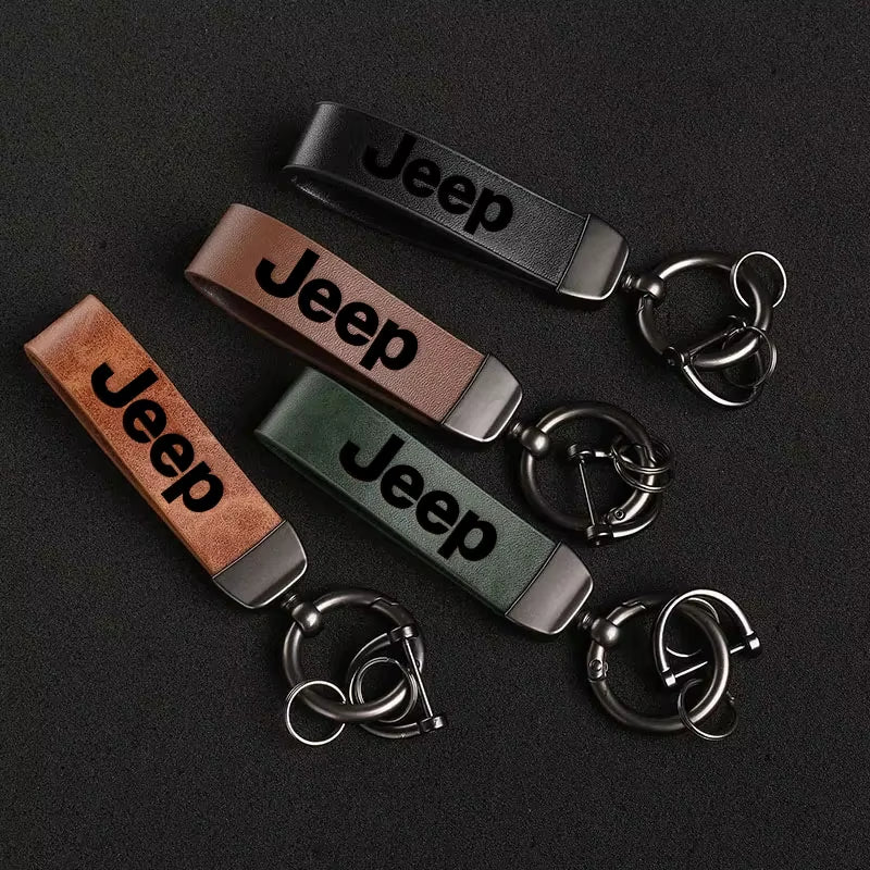 Porte-clés  de voiture en cuir Jeep