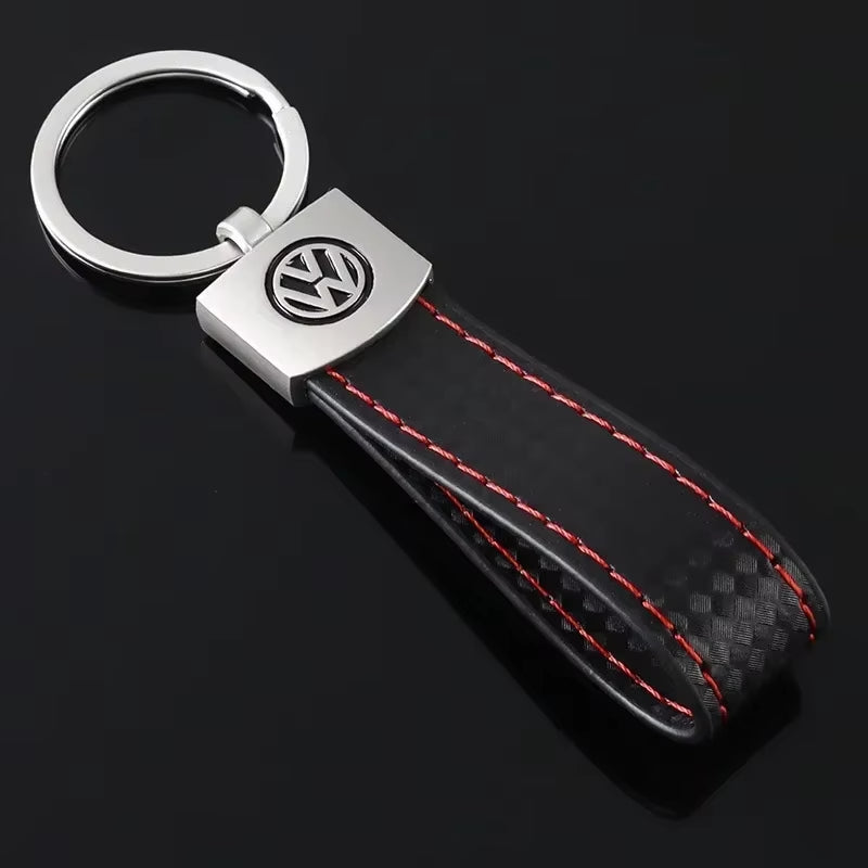 Leather Car Logo Keychian for Volkswagen Golf Passat Jetta Touareg Tiguan Polo Bora Sagitar TACQUA Scirocco Keyring Key Holder
