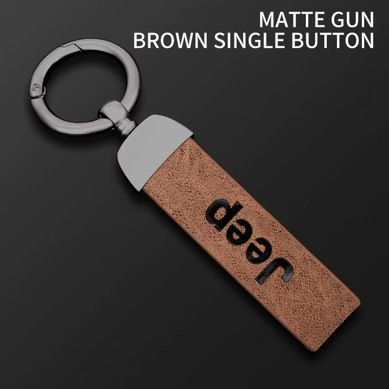 Porte-clés  de voiture en cuir Jeep