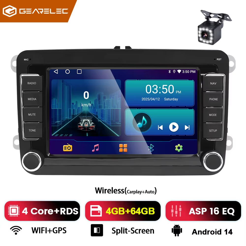 Android 13 Carplay Android Auto VW Passat MK5 MK6 Jetta Golf Tiguan