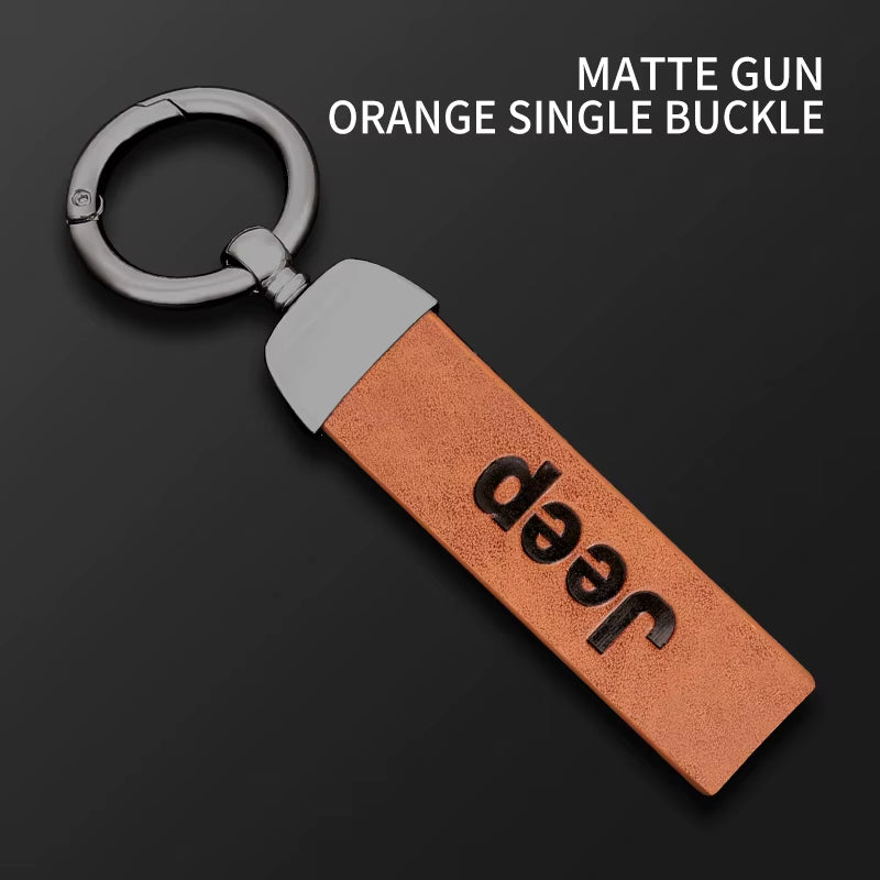 Porte-clés  de voiture en cuir Jeep